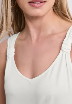 Top mit V-Neck und Knotendetail