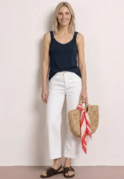 Top mit V-Neck und Knotendetail