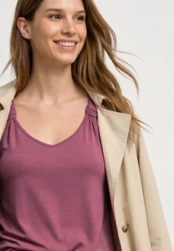 Top mit V-Neck und Knotendetail