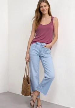Top mit V-Neck und Knotendetail