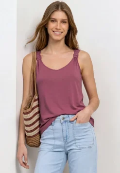 Top mit V-Neck und Knotendetail