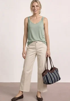 Top mit V-Neck und Knotendetail