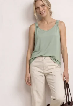 Top mit V-Neck und Knotendetail