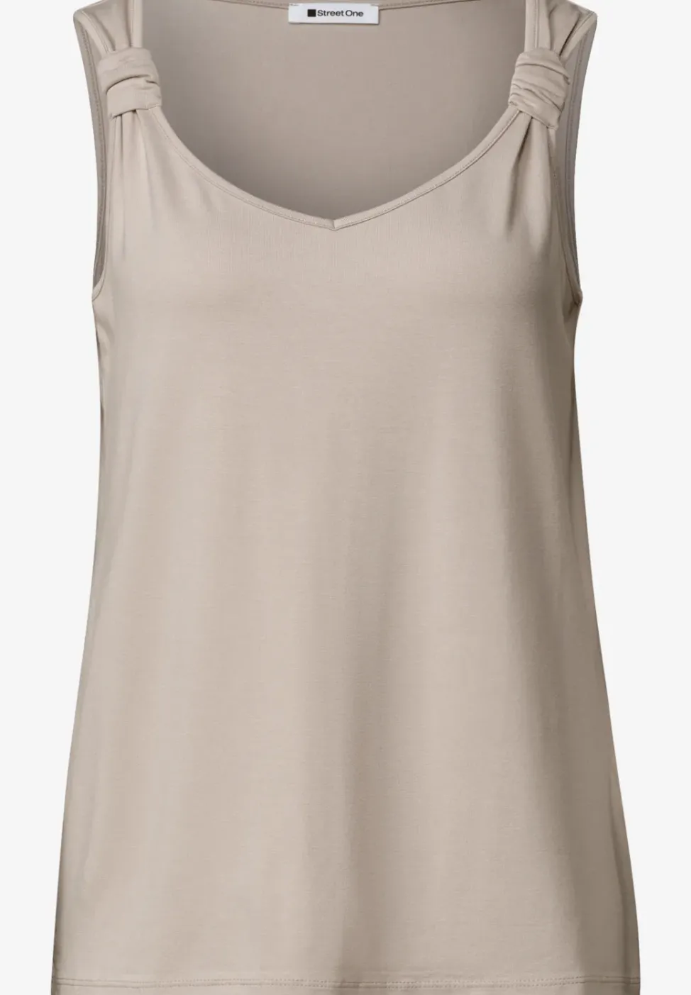 Top mit V-Neck und Knotendetail