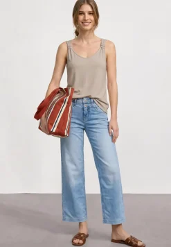 Top mit V-Neck und Knotendetail