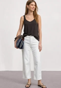 Top mit V-Neck und Knotendetail