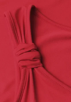 Top mit V-Neck und Knotendetail