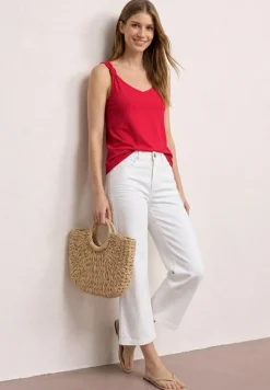 Top mit V-Neck und Knotendetail