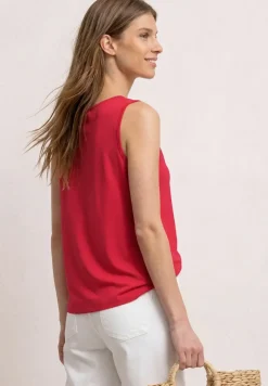 Top mit V-Neck und Knotendetail