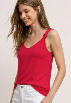 Top mit V-Neck und Knotendetail