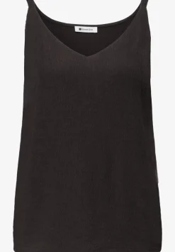Top mit V-Neck und Strukturmix