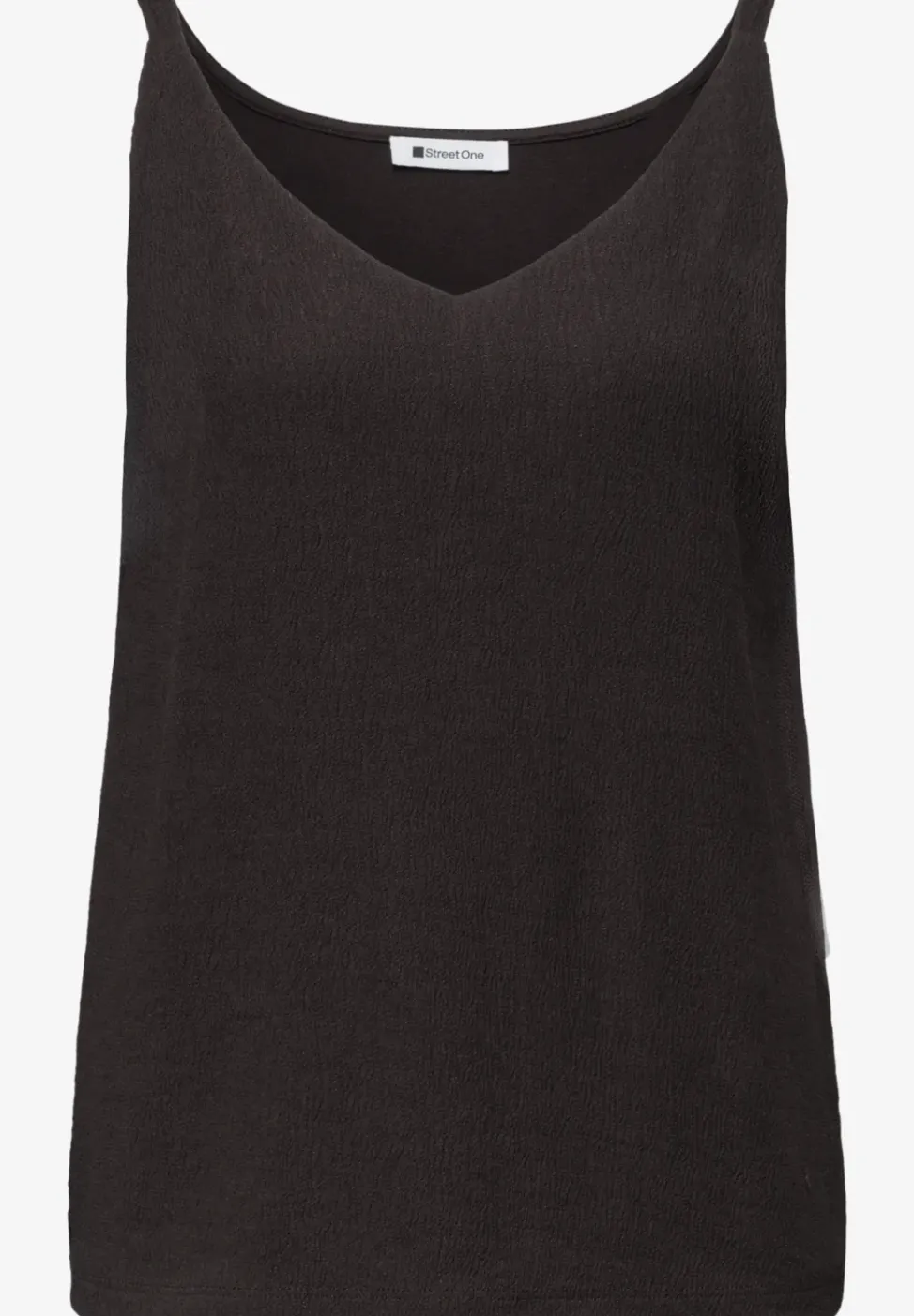 Top mit V-Neck und Strukturmix