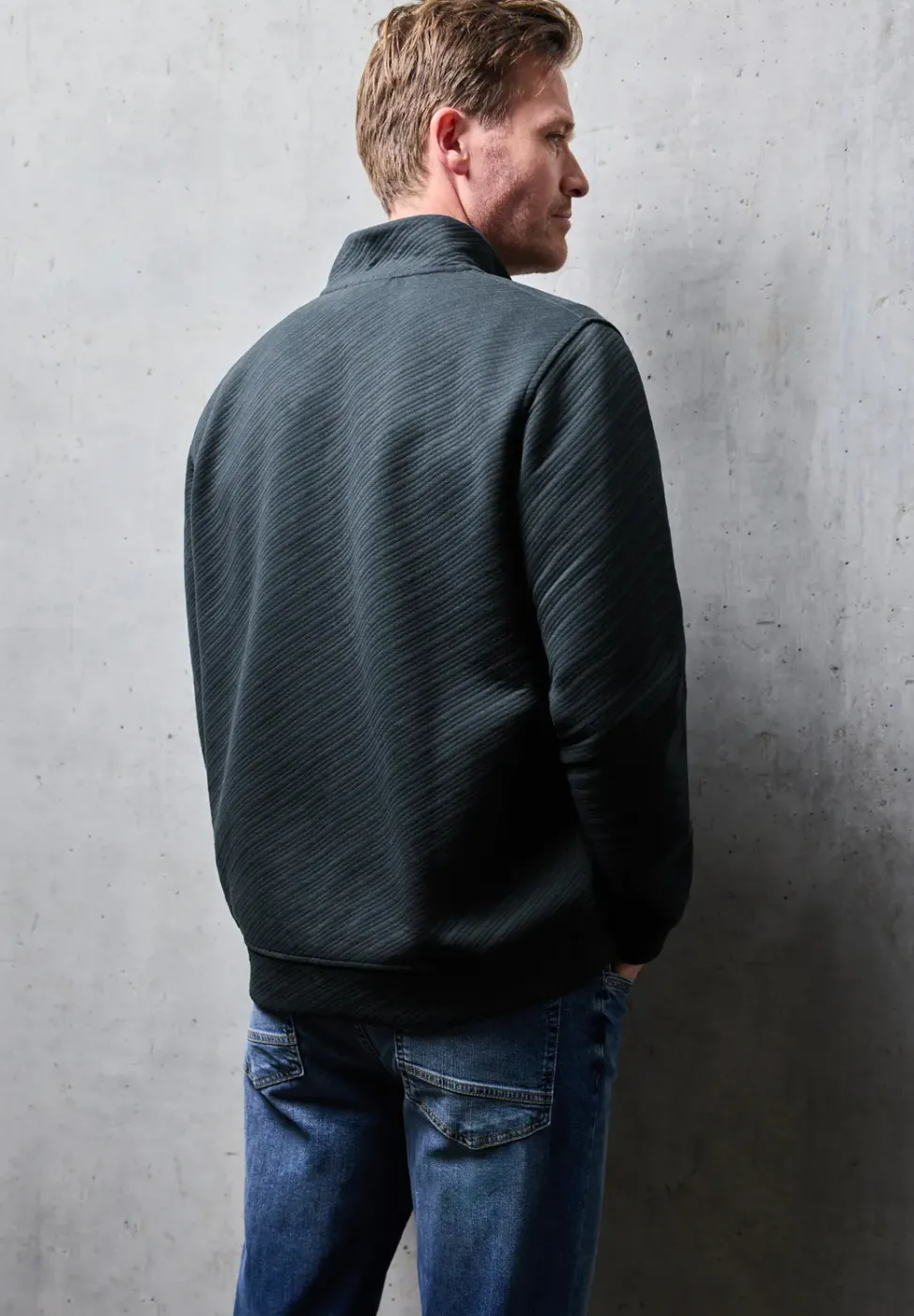 Troyer Struktursweatshirt