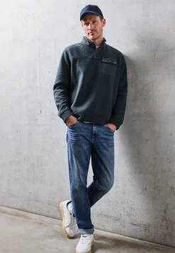 Troyer Struktursweatshirt