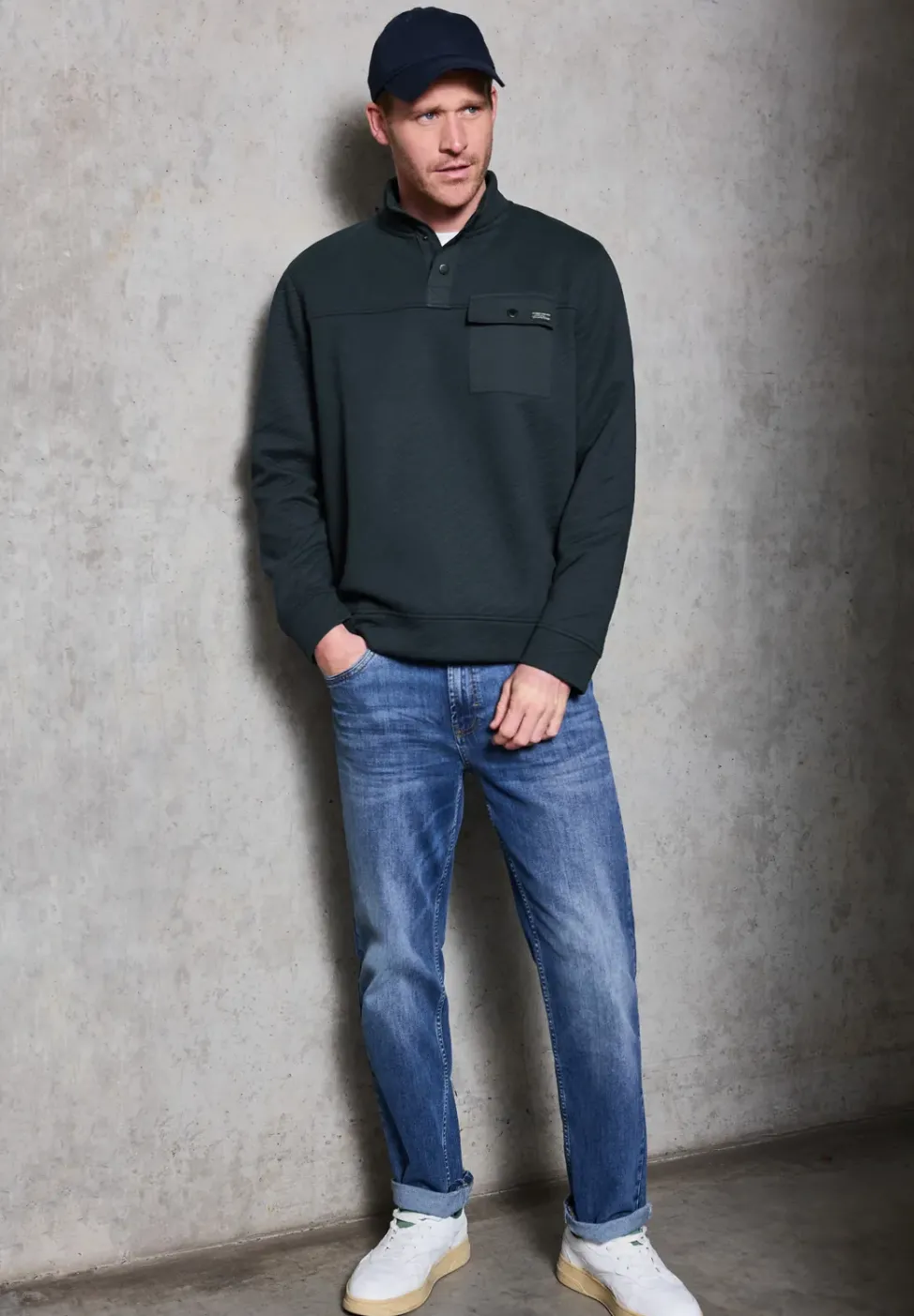 Troyer Struktursweatshirt