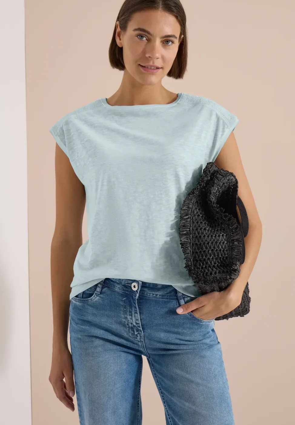 T-Shirt aus Jersey im Garment Dye Look
