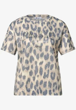 T-Shirt im Ausbrenner-Look mit Leo-Print