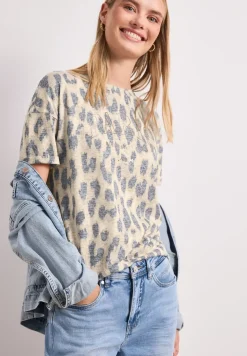 T-Shirt im Ausbrenner-Look mit Leo-Print