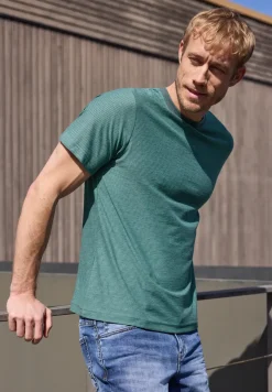 T-Shirt im Yarn Dye Streifen-Look