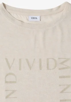 T-Shirt in Leinen-Optik mit Print