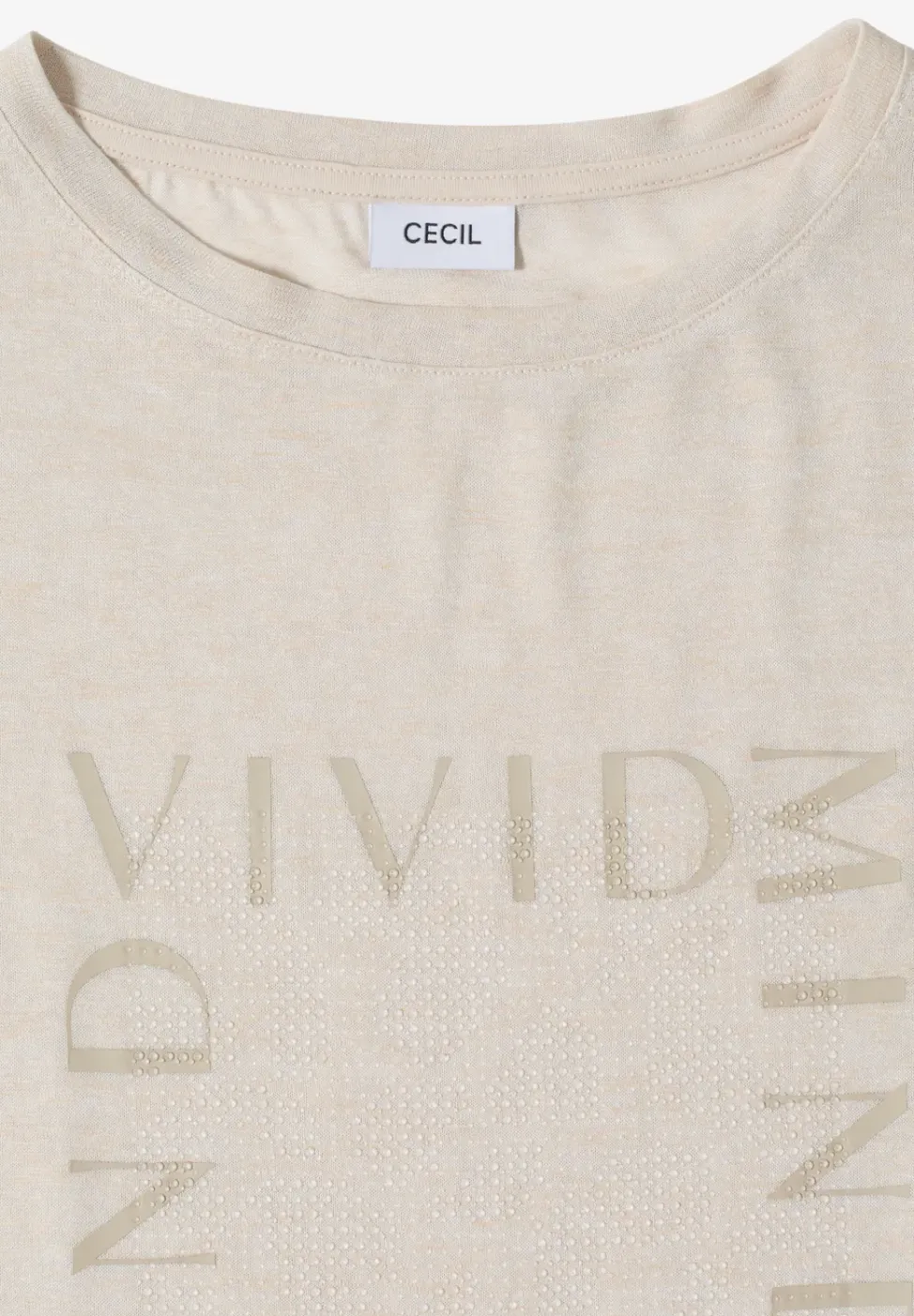 T-Shirt in Leinen-Optik mit Print