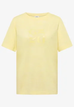 T-Shirt in Leinen-Optik mit Print