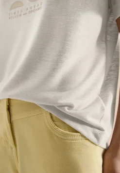 T-Shirt in Leinen-Optik mit Print