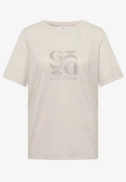 T-Shirt in Leinen-Optik mit Print