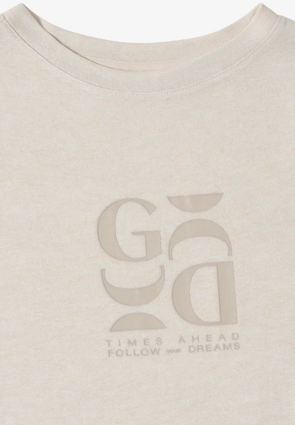 T-Shirt in Leinen-Optik mit Print