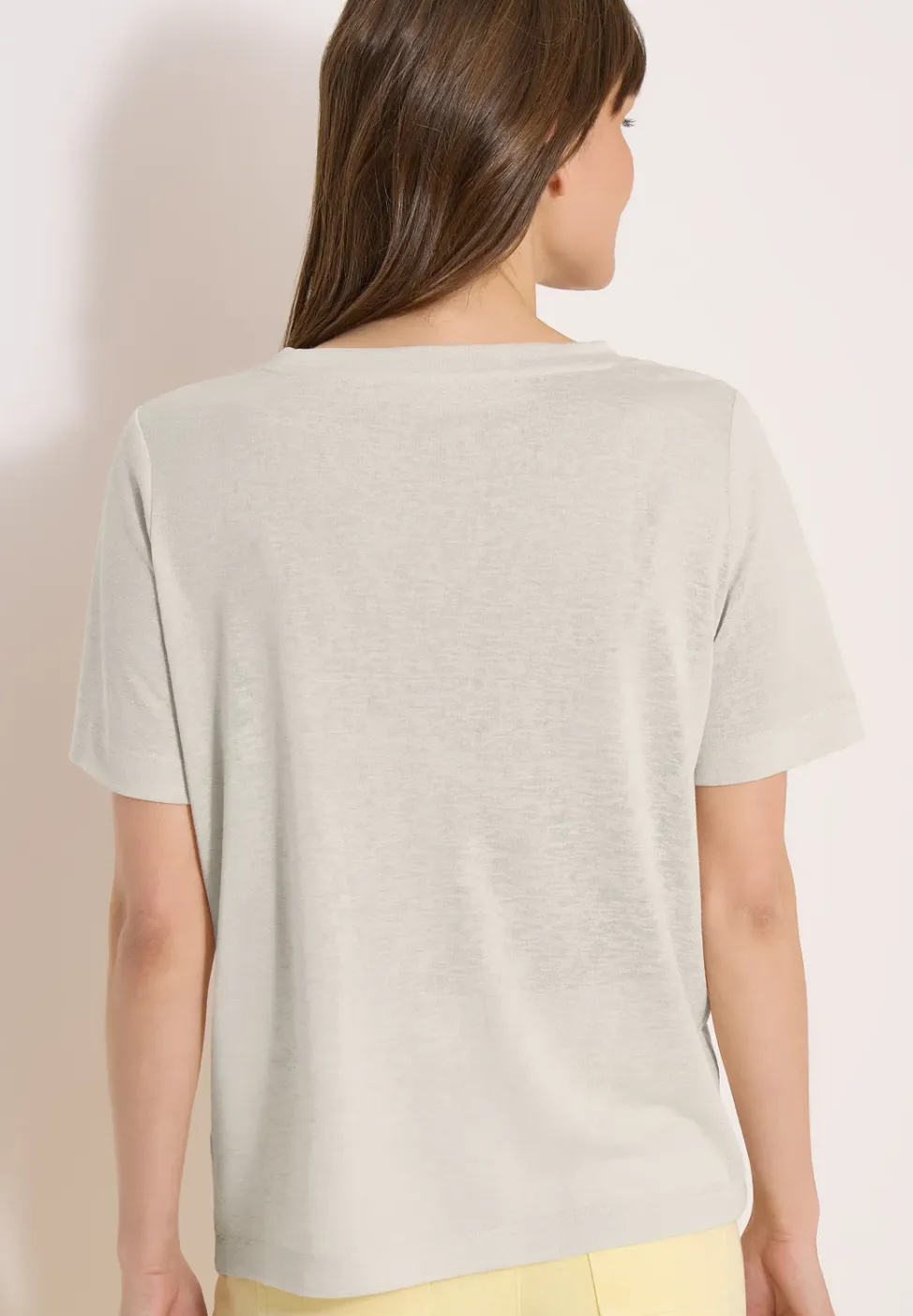 T-Shirt in Leinen-Optik mit Print