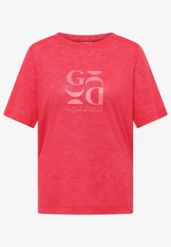 T-Shirt in Leinen-Optik mit Print
