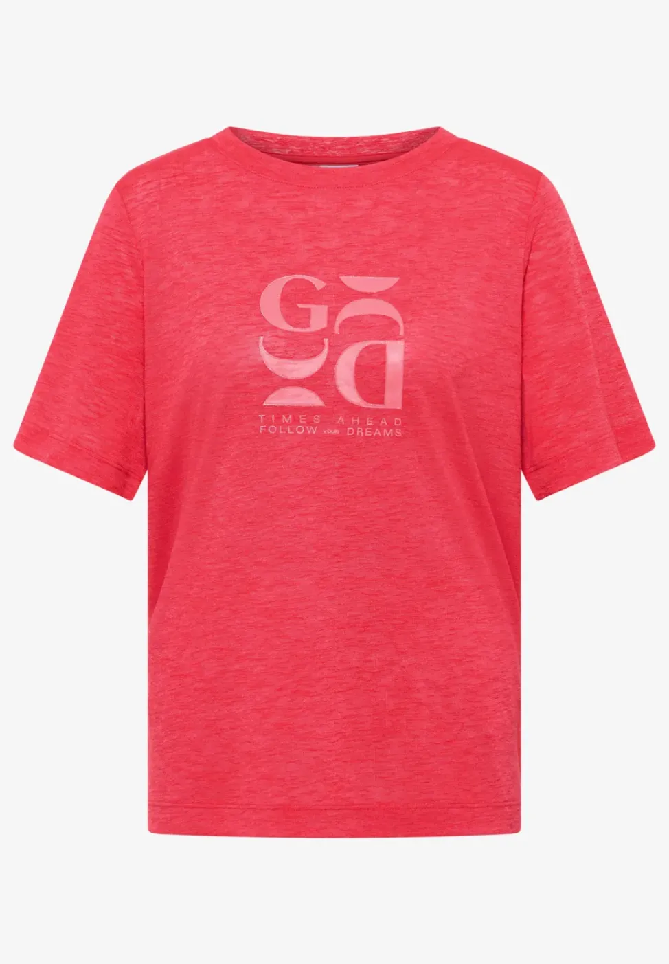 T-Shirt in Leinen-Optik mit Print