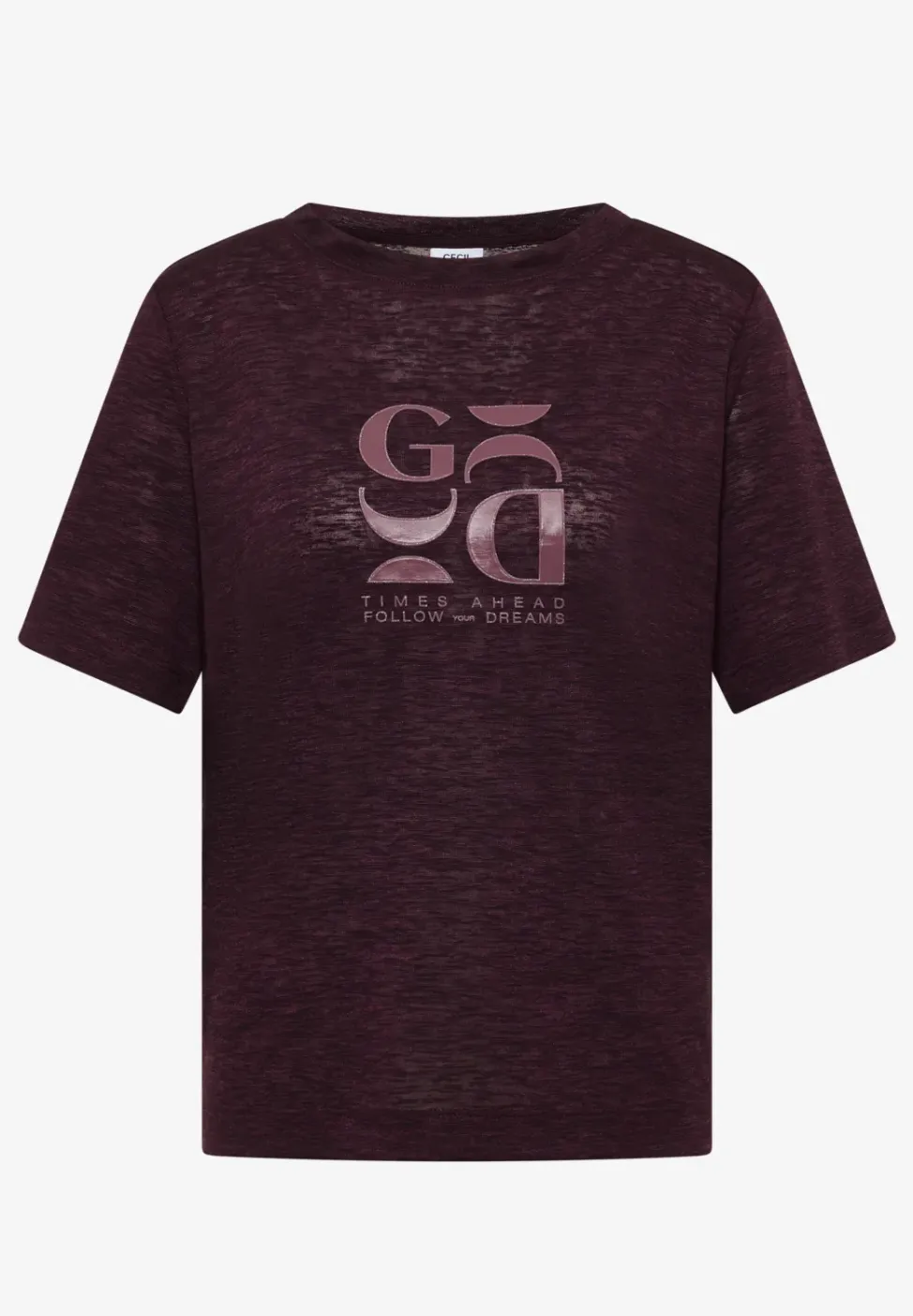 T-Shirt in Leinen-Optik mit Print