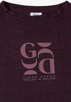 T-Shirt in Leinen-Optik mit Print