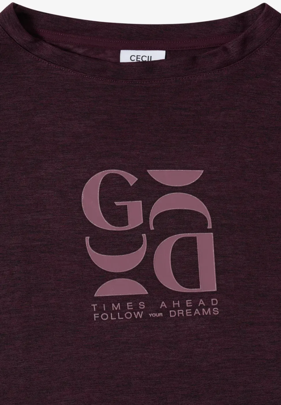 T-Shirt in Leinen-Optik mit Print