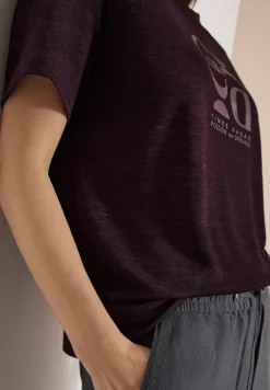 T-Shirt in Leinen-Optik mit Print