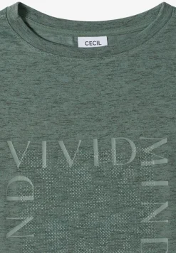 T-Shirt in Leinen-Optik mit Print