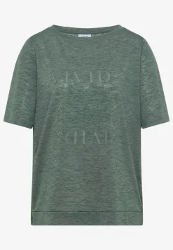 T-Shirt in Leinen-Optik mit Print