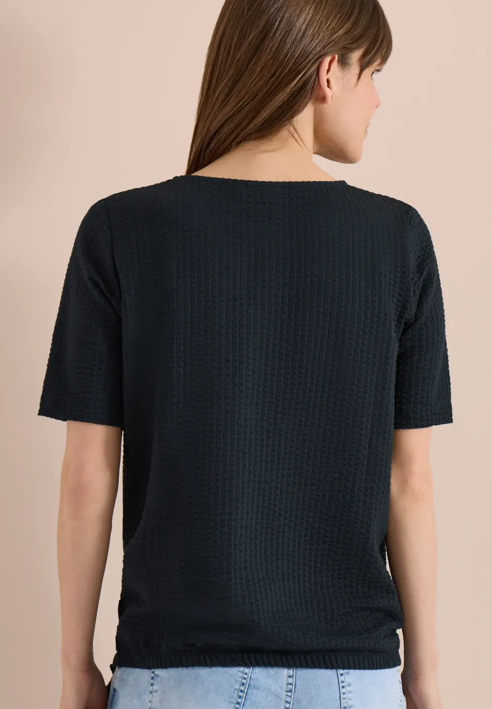 T-Shirt in Seersucker-Qualität