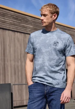 T-Shirt mit Allover-Print und Embroidery