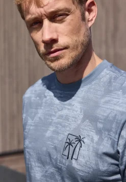 T-Shirt mit Allover-Print und Embroidery
