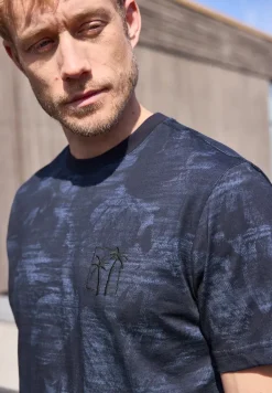 T-Shirt mit Allover-Print und Embroidery