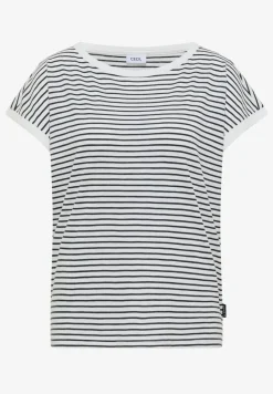 T-Shirt mit Boat Neck und Streifen