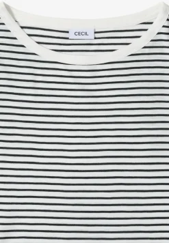 T-Shirt mit Boat Neck und Streifen