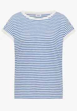 T-Shirt mit Boat Neck und Streifen