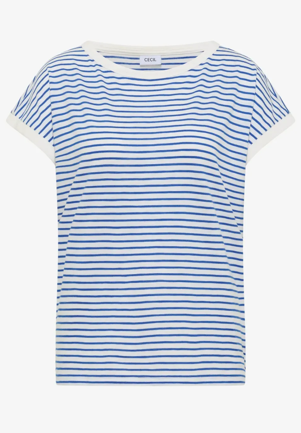 T-Shirt mit Boat Neck und Streifen