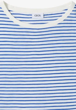 T-Shirt mit Boat Neck und Streifen