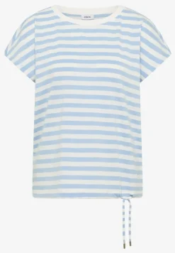 T-Shirt mit Boat Neck und Streifen