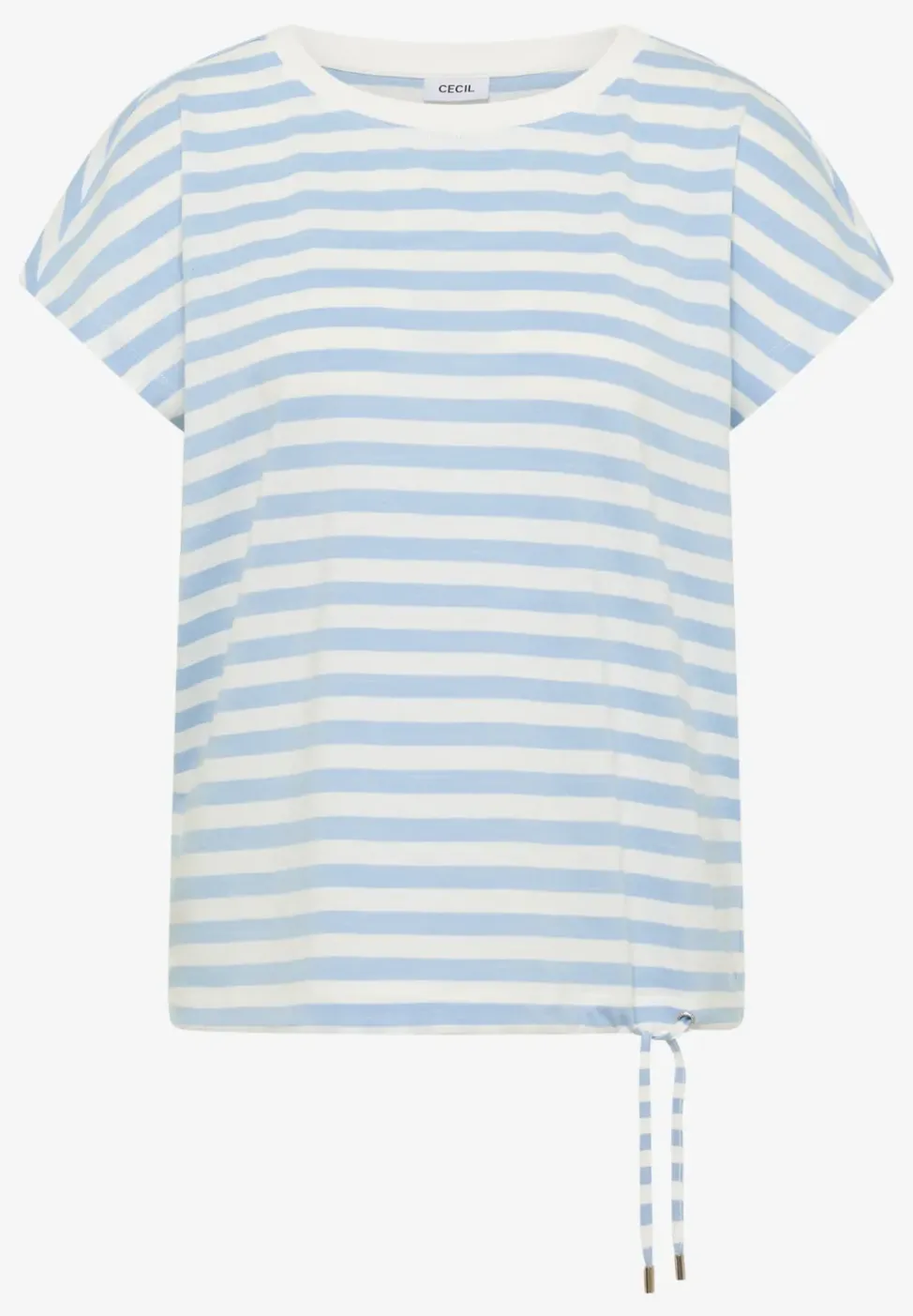 T-Shirt mit Boat Neck und Streifen