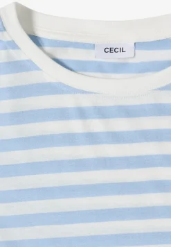 T-Shirt mit Boat Neck und Streifen